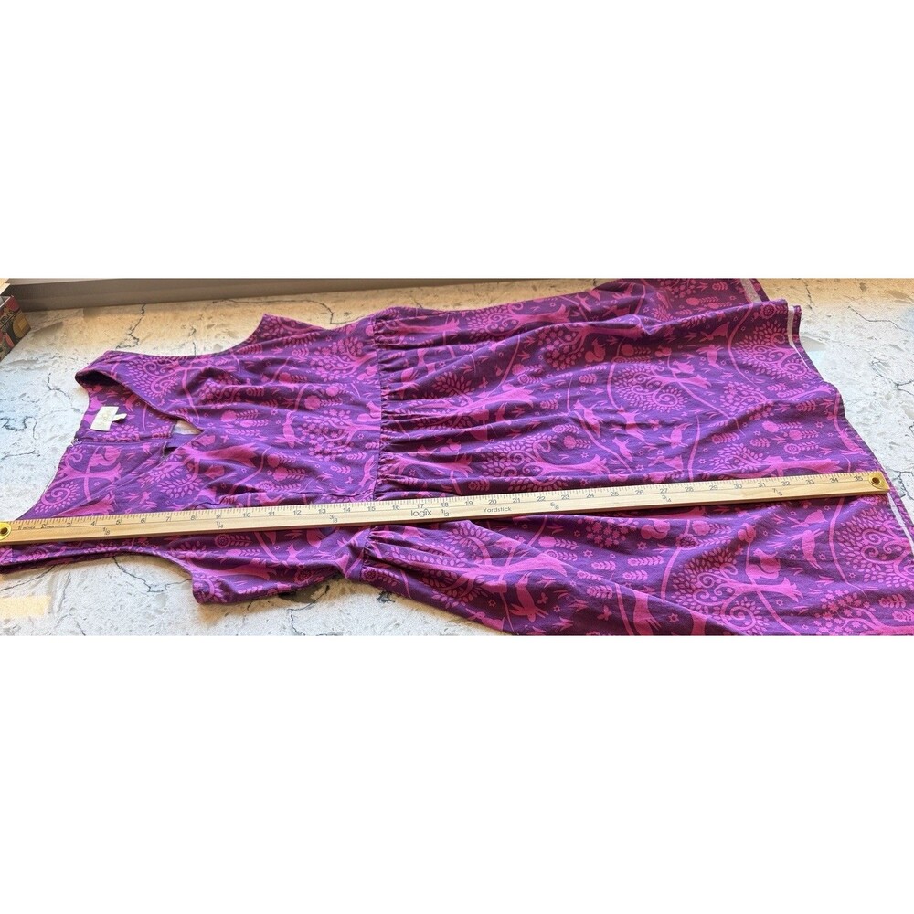 ModCloth Folks and Dreams Dress Size XL Pink Purple Forest Theme Sleeveless - Picture 6 of 9